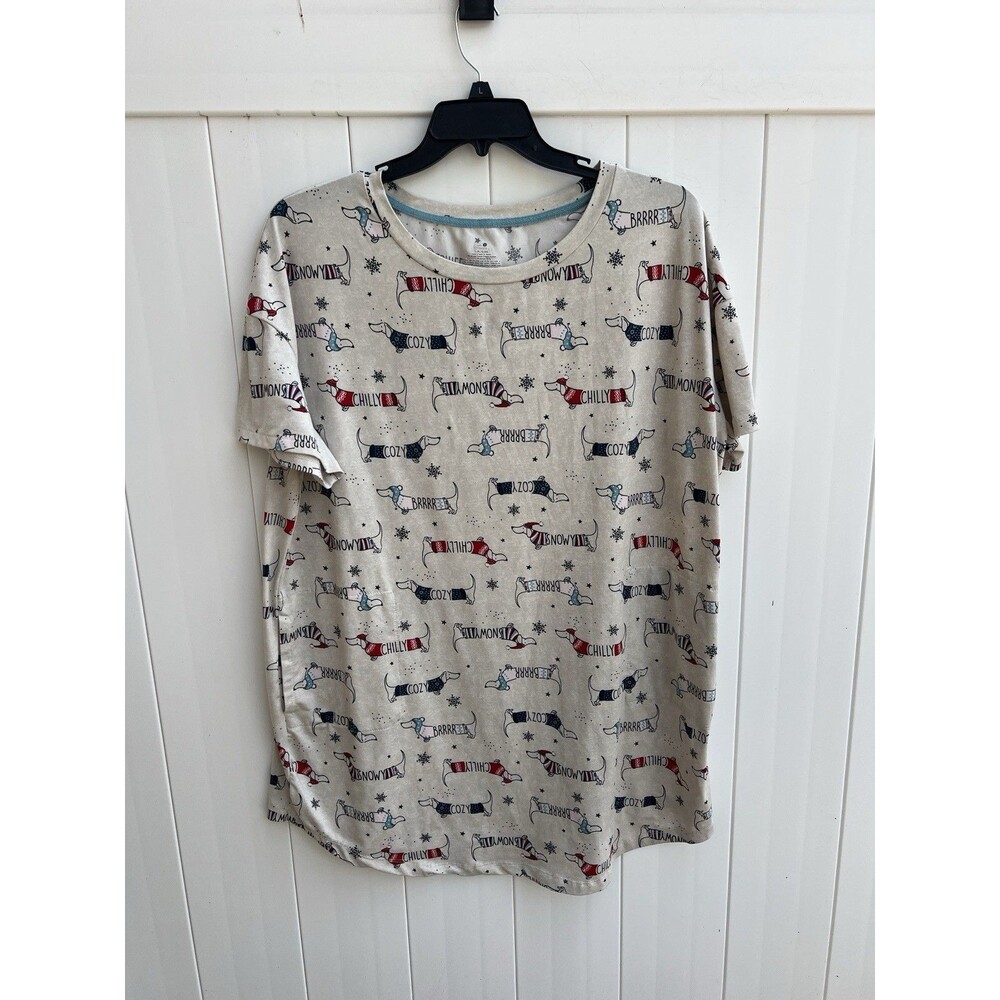 Secret Treasures L/XL Nightgown Wiener Dogs All Over Christmas Theme